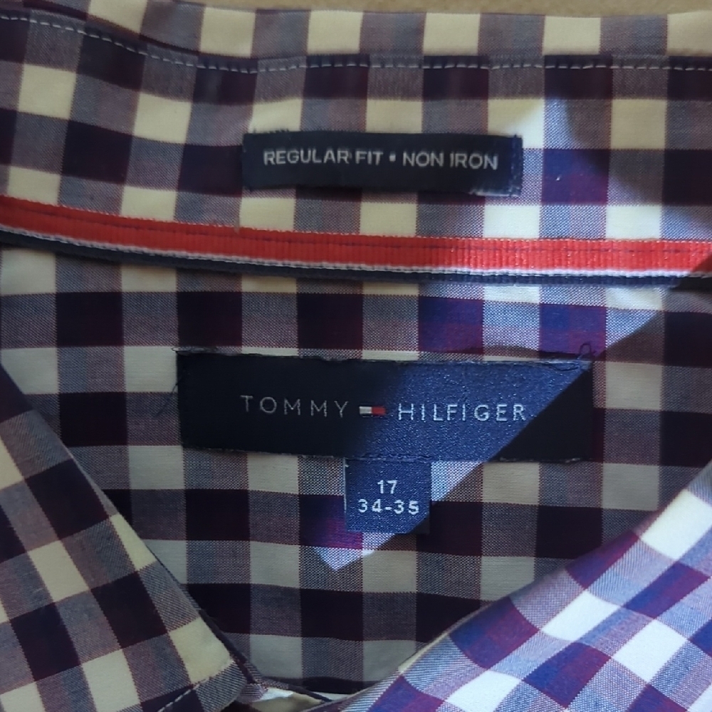 Tommy Hilfiger Navy and White Checkered Dress Shirt - Picture 4 of 8